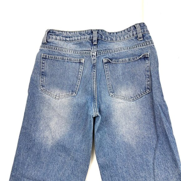 SHEIN Wide Leg Women's size 2 XS Medium Wash Blue Denim jeans - Picture 5 of 5